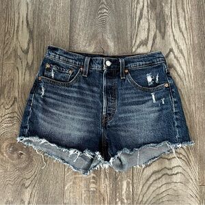 LEVI’S 501 Button Fly Denim Jean Cutoff Shorts Red Tab Size 27